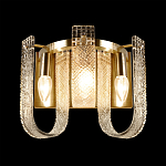 Бра с металлическим основанием золотого цвета и хрустальными подвесками Textured Glass варинант исполнения - 3 | Loft Concept в Волгограде