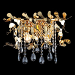 Бра с металлическими лепестками и хрустальными подвесками Leaf Cascade варинант исполнения - 1 | Loft Concept в Волгограде