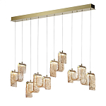 Подвесной светильник линейный с плафонами волнистой формы из фактурного стекла Big Wave варинант исполнения - 8 | Loft Concept в Волгограде