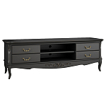 ТВ-тумба черная из массива бука с 4-мя ящиками и 2-мя полками Black Provence варинант исполнения - 1 | Loft Concept в Волгограде