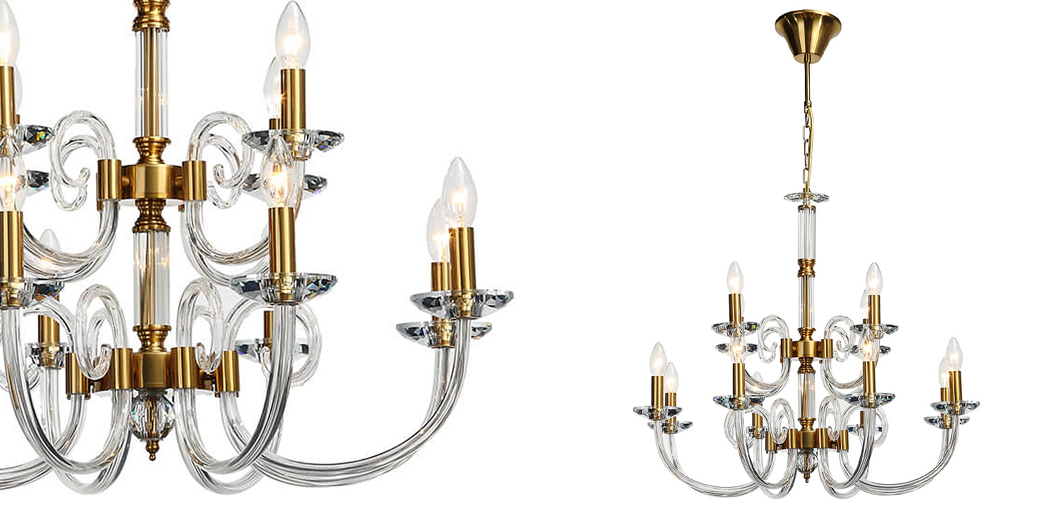 Люстра Twisted Glass Candles Chandelier 12 Люстра Twisted Glass Candles Chandelier 12 - Loft-Concept в Волгограде