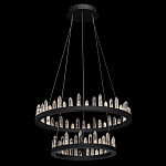 Люстра с двумя кольцами черного цвета с хрустальными элементами QUARTZ CRYSTAL варинант исполнения - 3 | Loft Concept в Волгограде