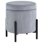 Серо-голубой пуф на черных ножках SANJAY варинант исполнения - 1 | Loft Concept в Волгограде