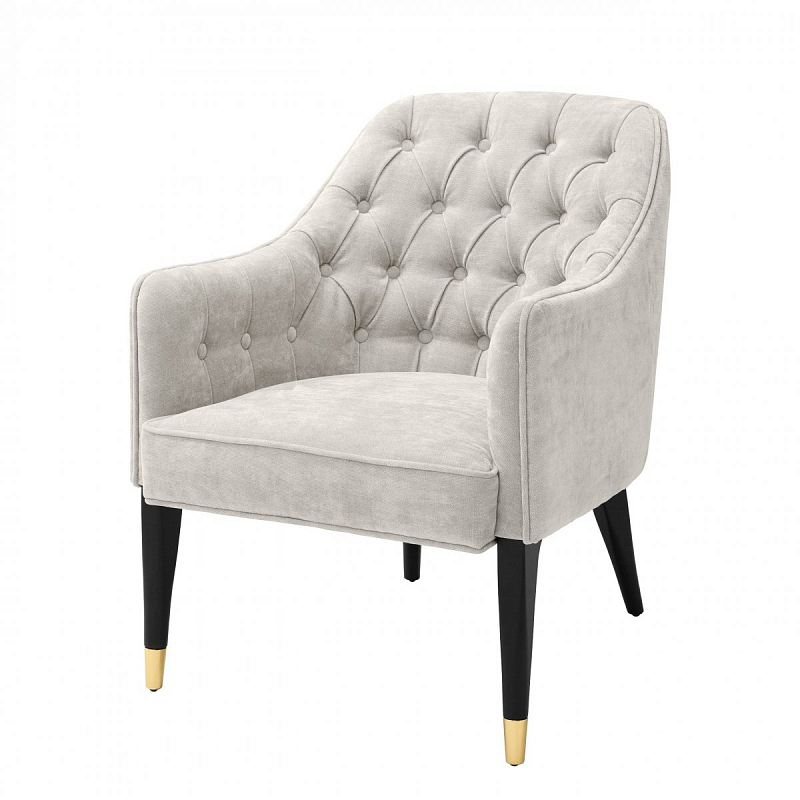 Кресло Eichholtz Chair Cyrus Sand Молочный Черный в Волгограде | Loft Concept 
