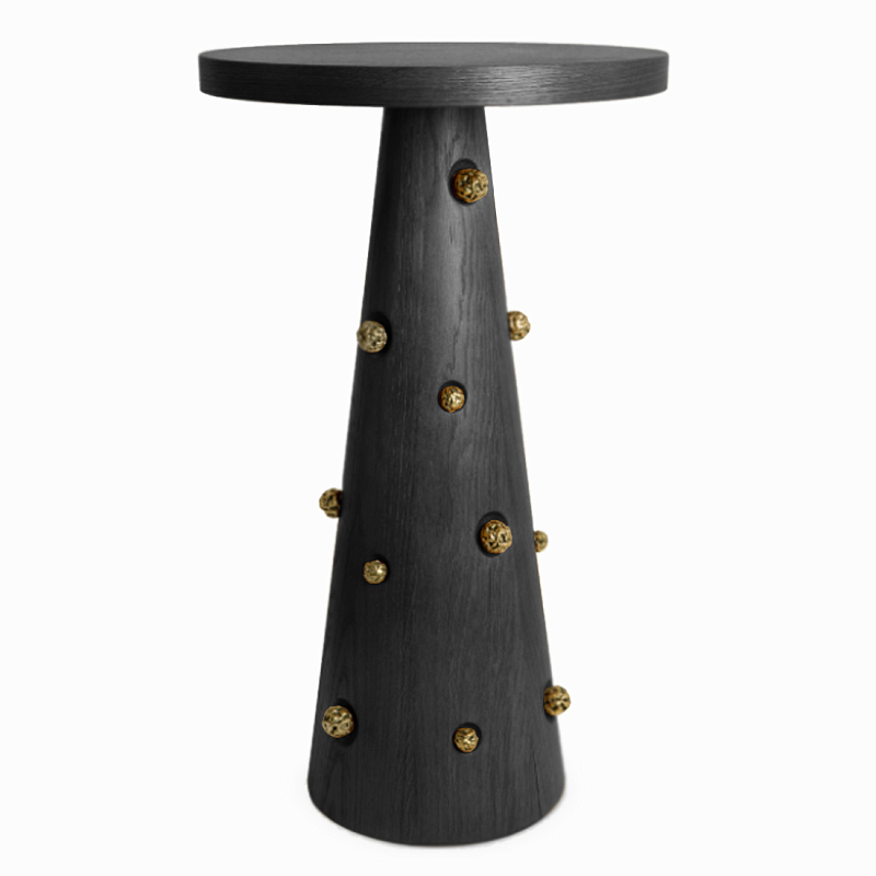 Приставной столик Okinawa Black Side table Черный Золотой в Волгограде | Loft Concept 