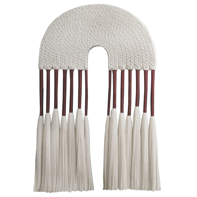 Настенное украшение из хлопковых нитей Volcan Wall Hanging Белый Вишневый в Волгограде | Loft Concept 