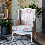 Кресло из массива бука серое с растительным орнаментом Raffael Floral Grey Armchair варинант исполнения - 9 | Loft Concept в Волгограде