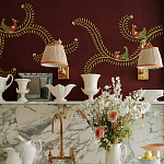 Обои с вышивкой ручной работы Fyodor Original colourway on Merlot linen варинант исполнения - 4 | Loft Concept в Волгограде