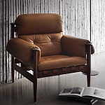 Кресло с деревянным каркасом и обивкой из натуральной кожи Medieval Furniture варинант исполнения - 1 | Loft Concept в Волгограде