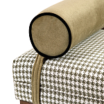 Банкетка Banquette PIED DE POULE с принтом гусиная лапка и бежевыми подлокотниками  варинант исполнения - 1 | Loft Concept в Волгограде