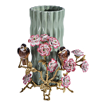 Ваза с птицами и цветами из фарфора с бронзовыми элементами Garden of Eden варинант исполнения - 1 | Loft Concept в Волгограде