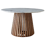 Круглый обеденный стол со столешницей из белого мрамора Veras White Marble Table варинант исполнения - 1 | Loft Concept в Волгограде