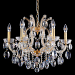 Люстра подвесная с 6-ю лампочками и прозрачными хрустальными подвесками на основании золотого цвета Crystal lamps варинант исполнения - 2 | Loft Concept в Волгограде