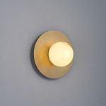 Бра круглое с плафоном из натурального камня на латунном основании Cryptocrystalline Stone варинант исполнения - 7 | Loft Concept в Волгограде