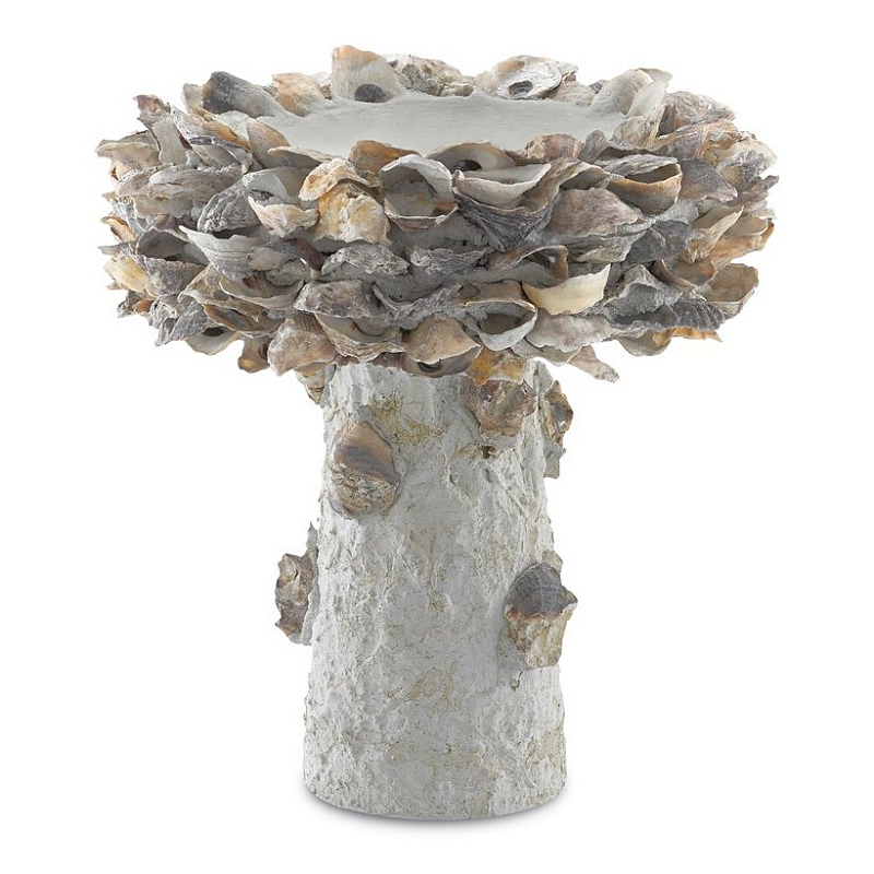 Статуэтка Oyster Shell Small Bird Bath Серый Статуэтка Oyster Shell Small Bird Bath Серый в Волгограде | Loft Concept