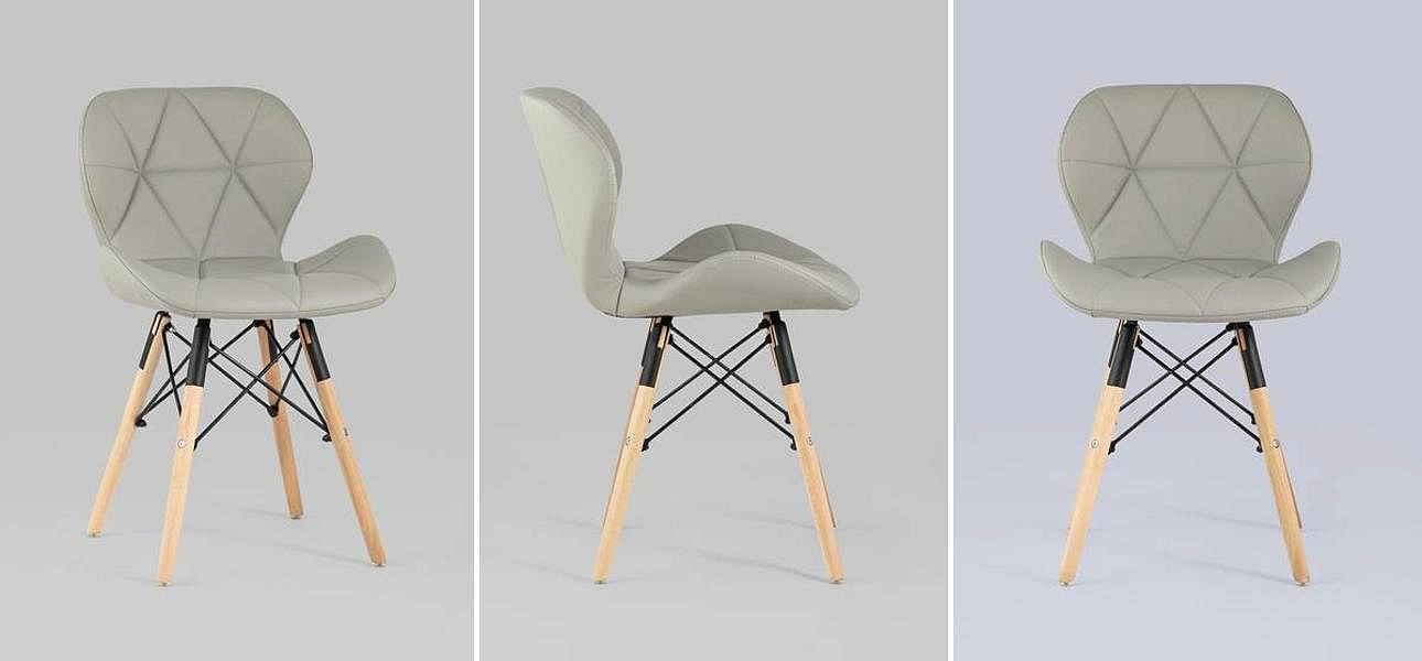Стул Jeroen Chair Серая Экокожа Стул Jeroen Chair Серая Экокожа - Loft-Concept в Волгограде