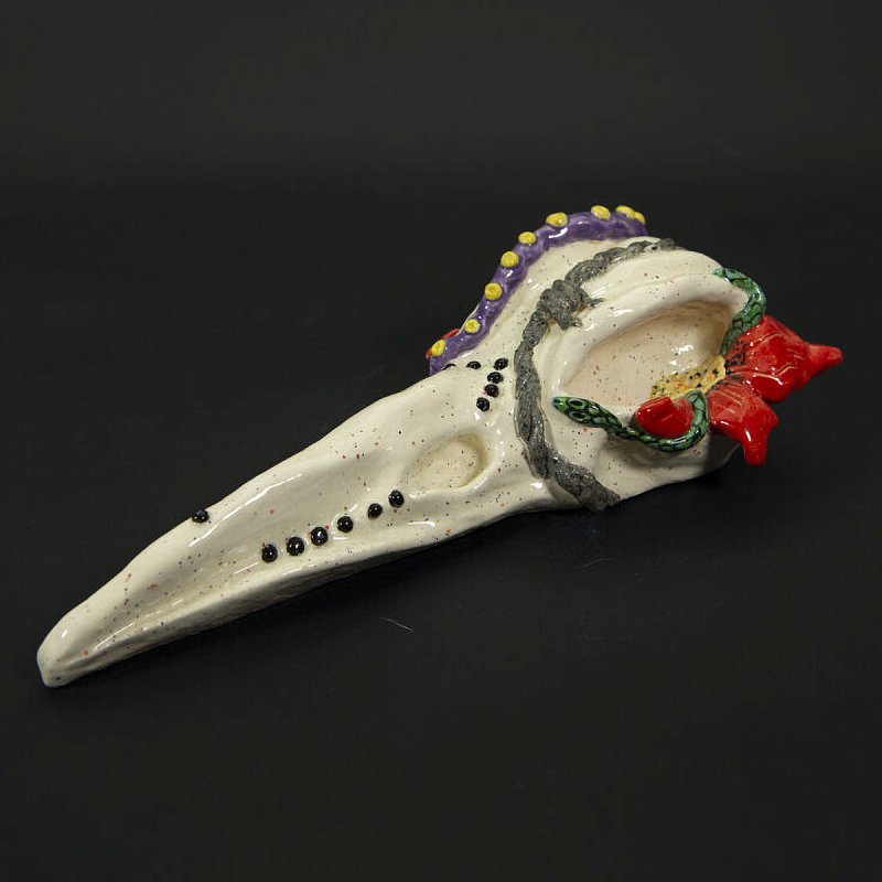 Скульптура CROWN SKULL Бежевый Красный Фиолетовый Скульптура CROWN SKULL Бежевый Красный Фиолетовый в Волгограде | Loft Concept