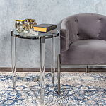 Приставной столик со стеклянной столешницей Deimos варинант исполнения - 6 | Loft Concept в Волгограде