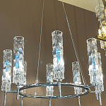 Люстра подвесная круглая с 8-ю цилиндрическими плафонами из стекла LIAISON варинант исполнения - 2 | Loft Concept в Волгограде