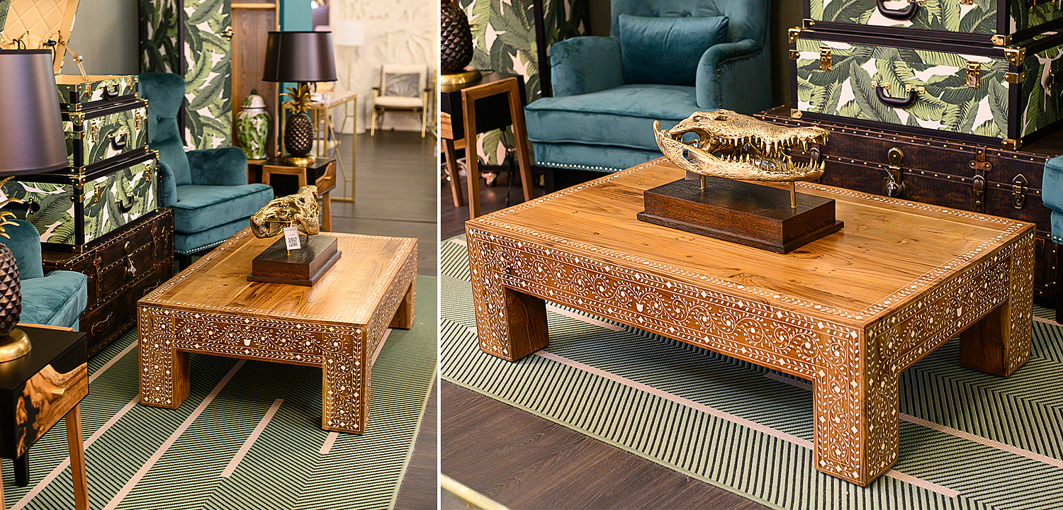 Кофейный стол Wooden Bone Inlay Coffee Table Кофейный стол Wooden Bone Inlay Coffee Table - Loft-Concept в Волгограде