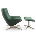 Кресло вращающееся с подставкой для ног зеленое Verdante варинант исполнения - 3 | Loft Concept в Волгограде