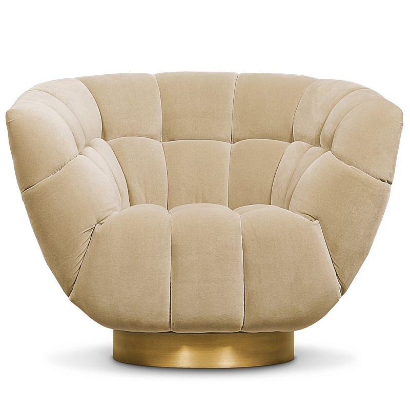 Кресло BRABBU Essex Armchair Бежево-серый Латунь Кресло BRABBU Essex Armchair Бежево-серый Латунь в Волгограде | Loft Concept