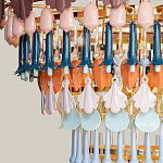 Люстра круглая с декором из разноцветных элементов в виде листьев Changing Seasons варинант исполнения - 5 | Loft Concept в Волгограде