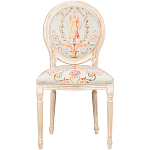 Стул из массива бука светло-серый с растительным орнаментом Raffael Angel Grey Chair варинант исполнения - 1 | Loft Concept в Волгограде