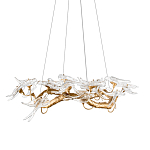 Люстра подвесная с прозрачными стеклянными птичками на ветвях Диаметр 80 см Serip Voa варинант исполнения - 1 | Loft Concept в Волгограде