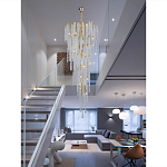 Люстра многоярусная с каркасом из металла и прозрачными подвесками FAIRYTREE Light варинант исполнения - 4 | Loft Concept в Волгограде