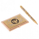 Набор из ручки шариковой металлической и карманной визитницы с гравировкой Герба России Metal Pens варинант исполнения - 1 | Loft Concept в Волгограде