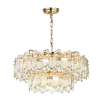 Люстра подвесная двухъярусная с хрустальными овальными подвесками Harmonica варинант исполнения - 2 | Loft Concept в Волгограде