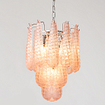 Современная Люстра Textured Glass Drops Chandelier Нежно розовые капли  варинант исполнения - 3 | Loft Concept в Волгограде