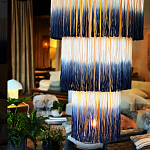 Люстра круглая трехъярусная из бахромы Indigo Gradient Braided Fringe варинант исполнения - 1 | Loft Concept в Волгограде