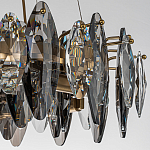 Люстра подвесная круглая с овальными подвесками из стекла дымчатого цвета Harlow Crystal Round варинант исполнения - 4 | Loft Concept в Волгограде