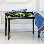 Банкетка из натурального бука черная с изображением птиц и цветов Blooming Birds2 варинант исполнения - 2 | Loft Concept в Волгограде