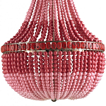 Люстра каплевидной формы украшенная круглыми бусинами Wooden Beads Chandelier Red Pink варинант исполнения - 2 | Loft Concept в Волгограде