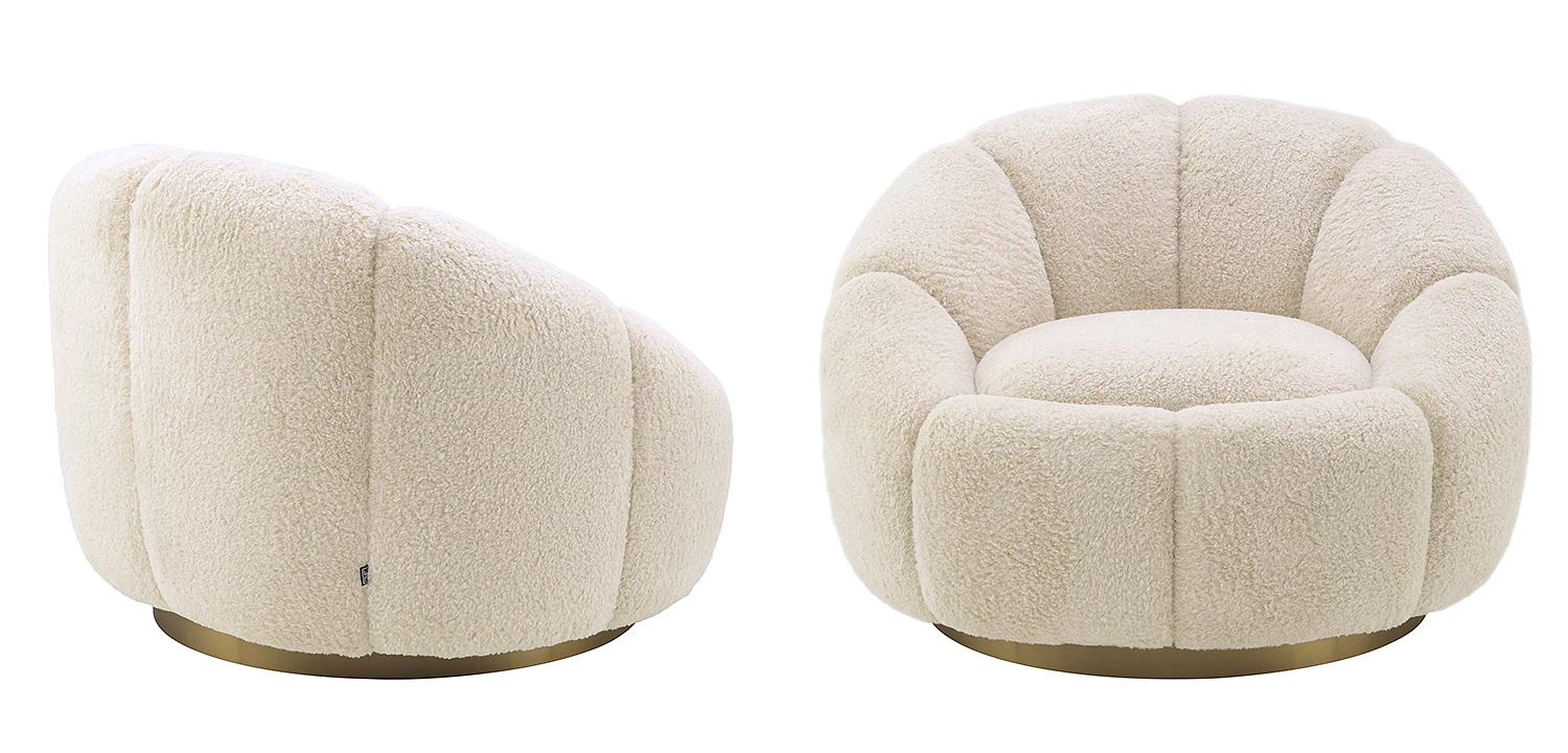 Кресло Eichholtz Swivel Chair Inger Brisbane Cream - Loft-Concept в Волгограде