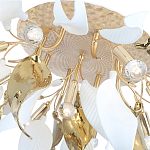 Люстра потолочная с декоративными белыми и золотистыми листьями Wintery flovers варинант исполнения - 4 | Loft Concept в Волгограде