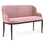 Банкетка пыльно-розовый велюр со спинкой и подлокотниками на 4-х деревянных ножках Aurora Pink варинант исполнения - 1 | Loft Concept в Волгограде