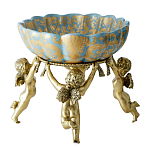 Чаша с орнаментом на бронзовых ножках в виде ангелов Eden Garden варинант исполнения - 3 | Loft Concept в Волгограде
