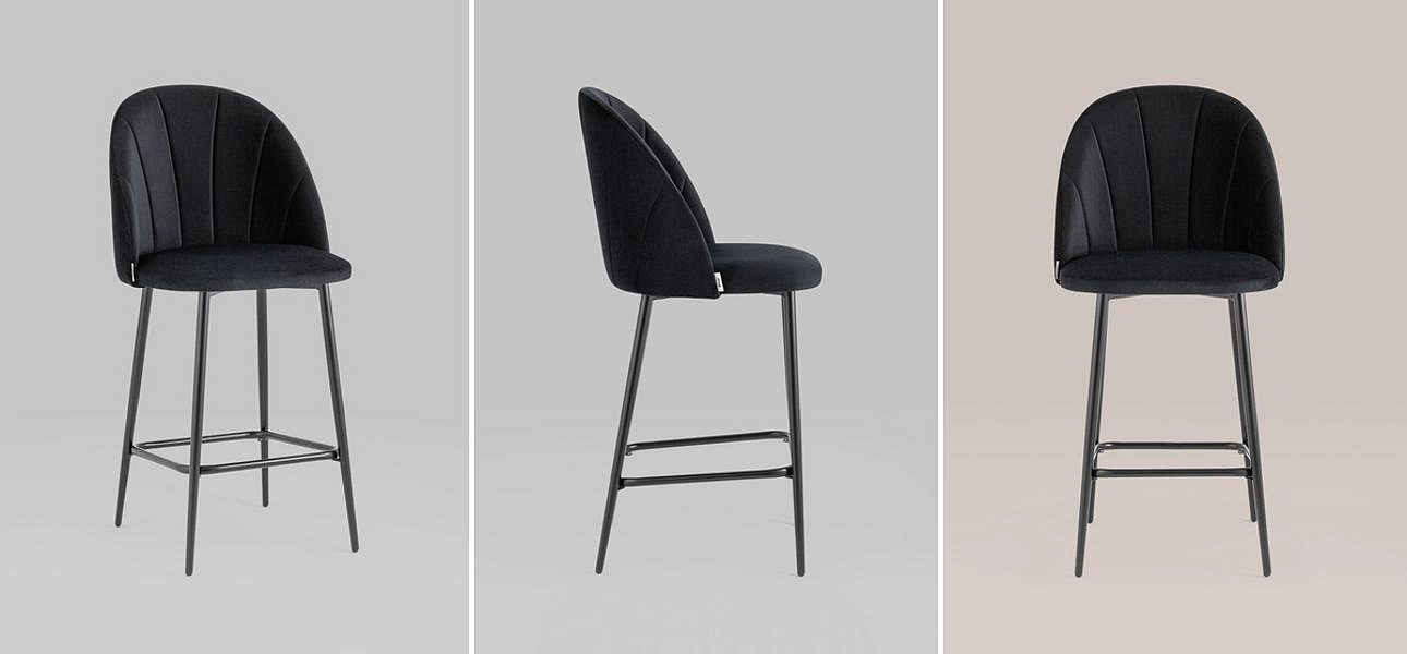 Барный Стул Balsari S Chair Черный Велюр Барный Стул Balsari S Chair Черный Велюр - Loft-Concept в Волгограде