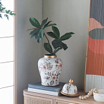 Ваза с нежным цветочным узором в пастельных тонах и крышкой с золотым акцентом Chinoiserie Ceramics варинант исполнения - 6 | Loft Concept в Волгограде