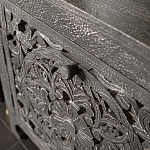 Деревянная тумба с резными ящиком и дверцей Azure Grey Wooden Nightstand варинант исполнения - 4 | Loft Concept в Волгограде