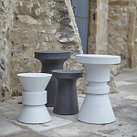 Приставной стол из искусственного камня Chess White варинант исполнения - 4 | Loft Concept в Волгограде