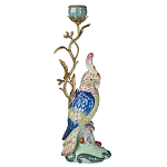 Подсвечник в образе попугая из фарфора с бронзовыми элементами Eden Garden варинант исполнения - 1 | Loft Concept в Волгограде