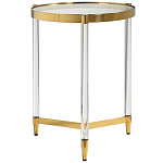 Золотой приставной столик с круглой стеклянной столешницей Weightless Table варинант исполнения - 1 | Loft Concept в Волгограде