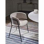 Стул полукруглый с каркасом из металла и мягким сиденьем и спинкой Soft Chenille варинант исполнения - 6 | Loft Concept в Волгограде