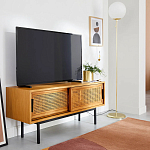 ТВ-тумба из дуба и плетеного ротанга Wicker Chasey TV Stand варинант исполнения - 4 | Loft Concept в Волгограде