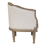 Кресло низкое с мягкой обивкой из льна на 4-х деревянных ножках Emile Armchair beige варинант исполнения - 1 | Loft Concept в Волгограде